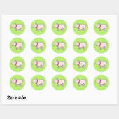 Rond Sticker Piggy Cute (Feuille)