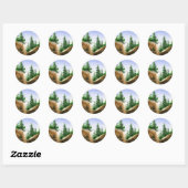 Rond Sticker Pine Tree (Feuille)