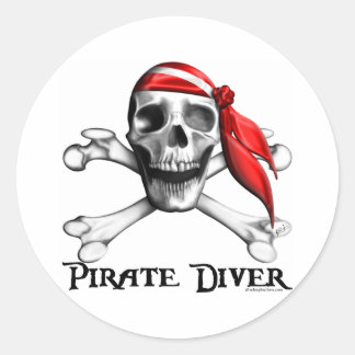 Rond Sticker Pirate Diver