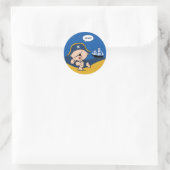 Rond Sticker pirate et navire (Sac)