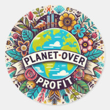 Sticker Planet over Profit