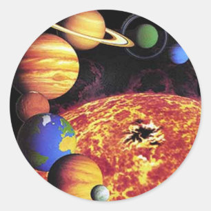 Rond Sticker Planètes Système Solaire