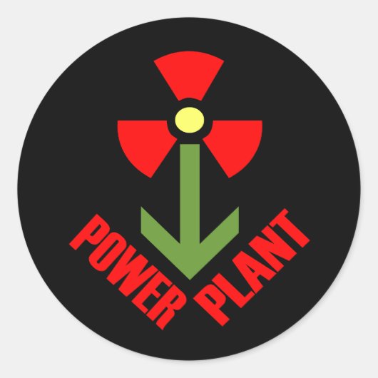 Rond Sticker Plante d'alimentation (noir) (Devant)