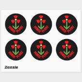 Rond Sticker Plante d'alimentation (noir) (Feuille)
