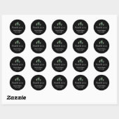 Rond Sticker Plante Merci Mariage (Feuille)
