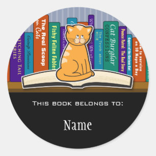 Rond Sticker Plaque Chat