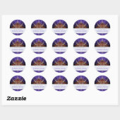Rond Sticker plaque d'art fractal Earth Feathal (Feuille)