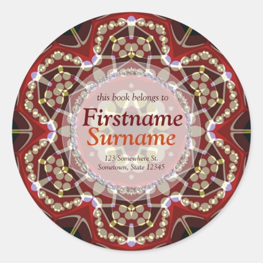 Rond Sticker plaque d'art géométrique Aztec (Devant)