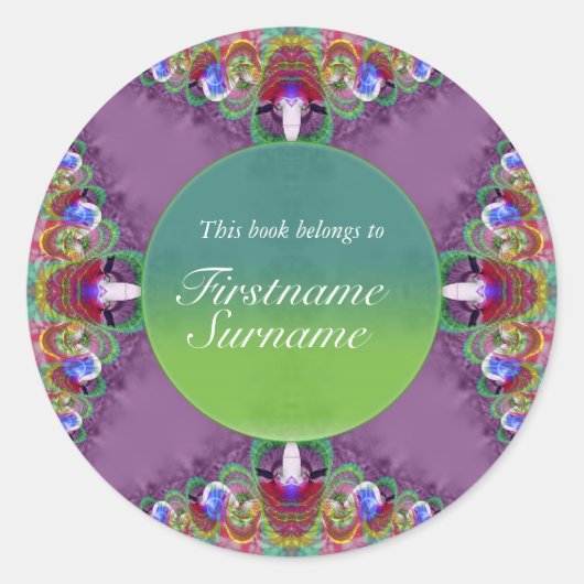 Rond Sticker plaque de broderie fractale (Devant)