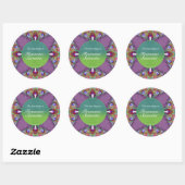 Rond Sticker plaque de broderie fractale (Feuille)