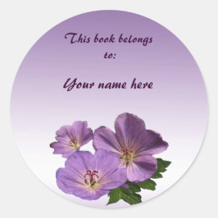 Rond Sticker Plaque de comptoir de fleurs de géranium v