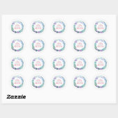 Rond Sticker plaque florale de fleurs bleues (Feuille)