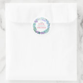 Rond Sticker plaque florale de fleurs bleues (Sac)