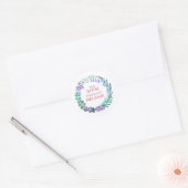 Rond Sticker plaque florale de fleurs bleues (Enveloppe)