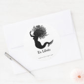 Rond Sticker plaque Mermaid Ex Libris (Enveloppe)