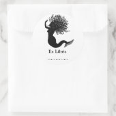 Rond Sticker plaque Mermaid Ex Libris (Sac)