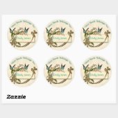 Rond Sticker Plaque Papillons Fleurs (Feuille)