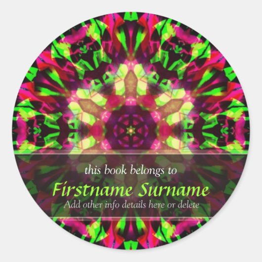 Rond Sticker Plaque Psychedelic Funtimes Art (Devant)