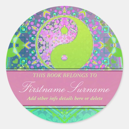 Rond Sticker plaque Yin Yang Pastels (Devant)