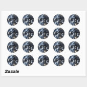 Rond Sticker - Platinum Silver Celestial Moon Mystic (Feuille)