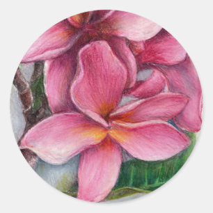 Rond Sticker Plumeria