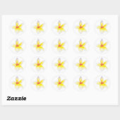 Rond Sticker Plumeria Jaune (Feuille)