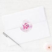 Rond Sticker Poisson Rose (Enveloppe)