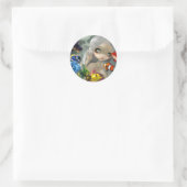 Rond Sticker "Poissons Volants : Arc-en-Ciel" (Sac)