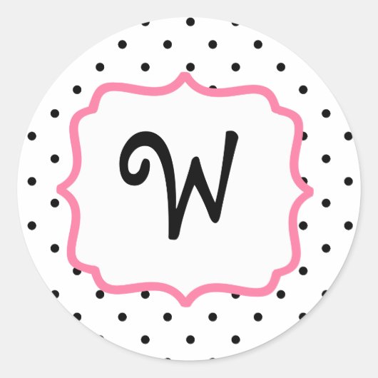 Rond Sticker Polka Dot & Monogramme Rose (Devant)