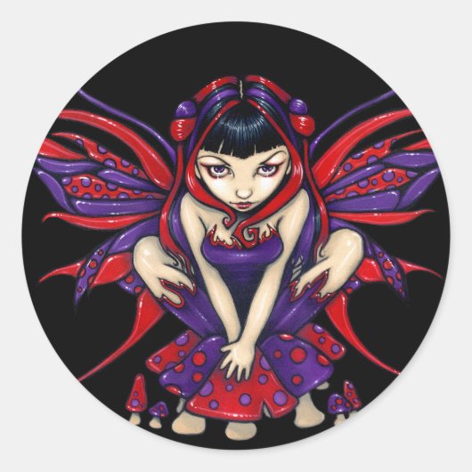 Rond Sticker "Polkadot Mushroom Fairy" (Devant)