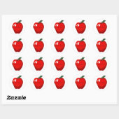 Rond Sticker Pomme Rouge (Feuille)