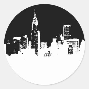 Rond Sticker Pop Art New York City Panorama