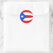 Rond Sticker Porto Rico Fisheye Flag (Sac)