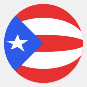 Rond Sticker Porto Rico Fisheye Flag