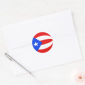 Rond Sticker Porto Rico Fisheye Flag (Enveloppe)