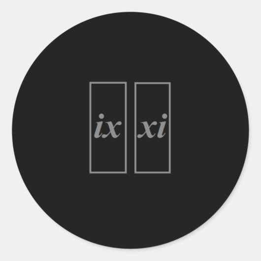 Rond Sticker pour 9-11 ix xi en chiffres romains (Devant)
