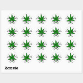 Rond Sticker pour Alien de mauvaises herbes (Feuille)
