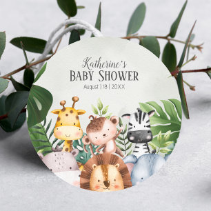 Rond Sticker pour animaux de Safari de la Jungle mignon