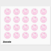 Rond Sticker pour Anniversaire de la licorne rose (Feuille)