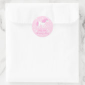 Rond Sticker pour Anniversaire de la licorne rose (Sac)