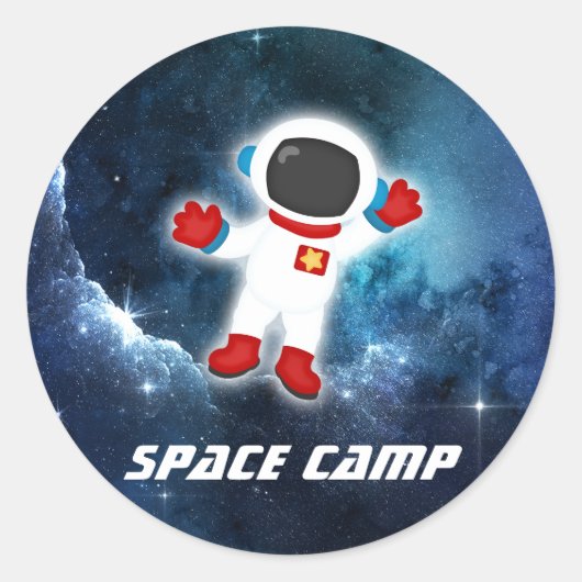Rond Sticker pour astronaute du camp spatial (Devant)
