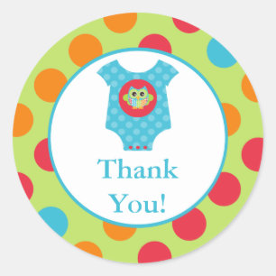 Rond Sticker pour Baby shower de Chouette Bodysuit Baby