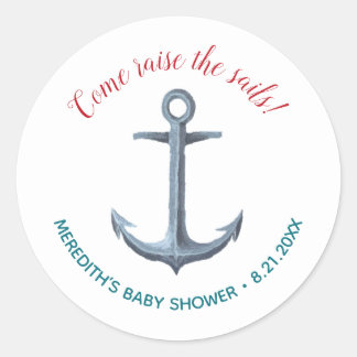 Rond Sticker pour Baby shower nautique