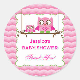 Rond Sticker pour Baby shower pour fille Maman et Bébé