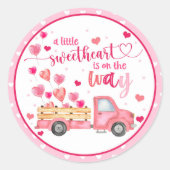 Rond Sticker pour Baby shower un peu amoureux (Devant)