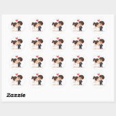 Rond Sticker pour baiser Mariage doux (Feuille)