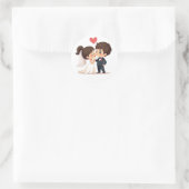 Rond Sticker pour baiser Mariage doux (Sac)