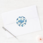 Rond sticker pour baleine mignonne (Enveloppe)