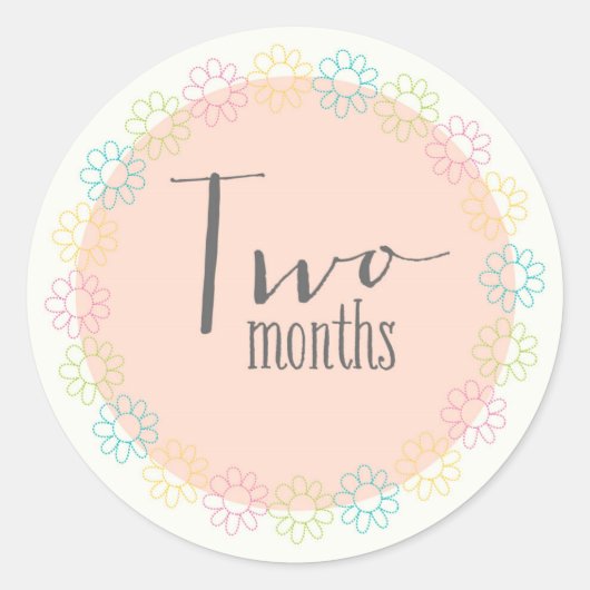 Rond Sticker pour bébé de deux mois (Devant)