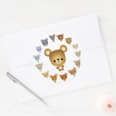 Rond Sticker pour bébé de l'ours de dessin mignon (Enveloppe)